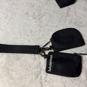 lululemon athletica Black Card Case and Wristlet Set